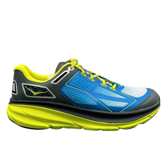 Men's 10.5 D - Hoka One One U Clifton One 9 Shoes Blue Citrus 1155370 HHK - Picture 2 of 6